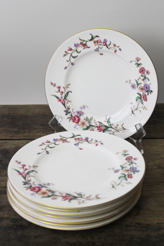 photo of vintage Wedgwood England Devon Sprays floral china salad plates set of 8 #6