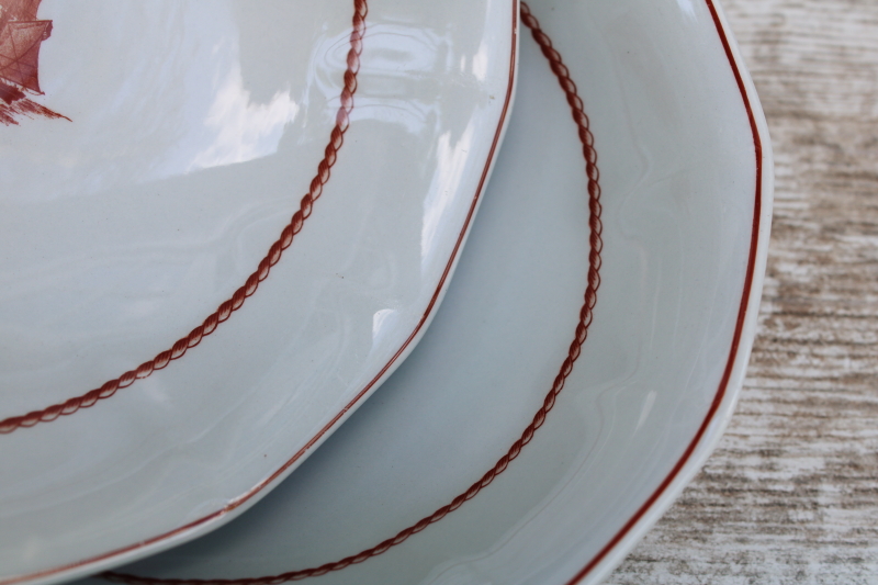 photo of vintage Wedgwood Flying Cloud Young America ships print rust red transferware ironstone china, set of 4 cereal bowls  #3