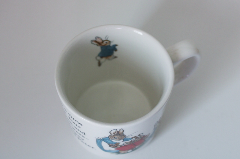 photo of vintage Wedgwood china Peter Rabbit mug, baby / childs cup Beatrix Potter pictures #2