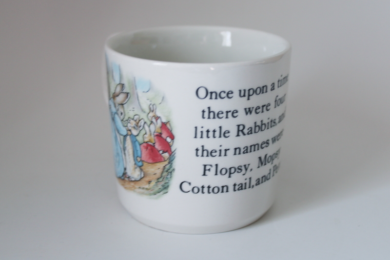 photo of vintage Wedgwood china Peter Rabbit mug, baby / childs cup Beatrix Potter pictures #3