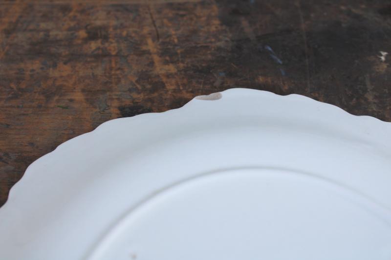 photo of vintage Wedgwood china begonia or cabbage leaf plate, all white creamware majolica #4