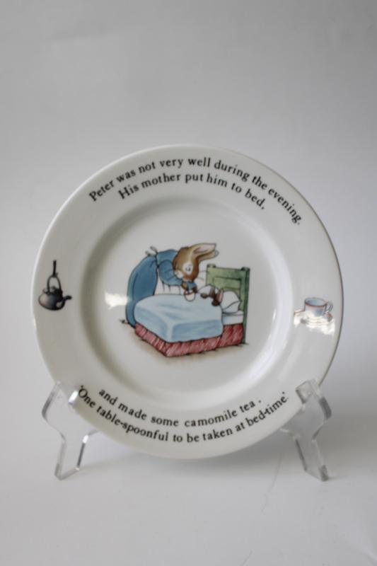 photo of vintage Wedgwood china child's plate, Beatrix Potter Peter Rabbit #1