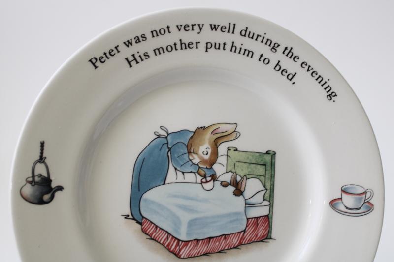 photo of vintage Wedgwood china child's plate, Beatrix Potter Peter Rabbit #2