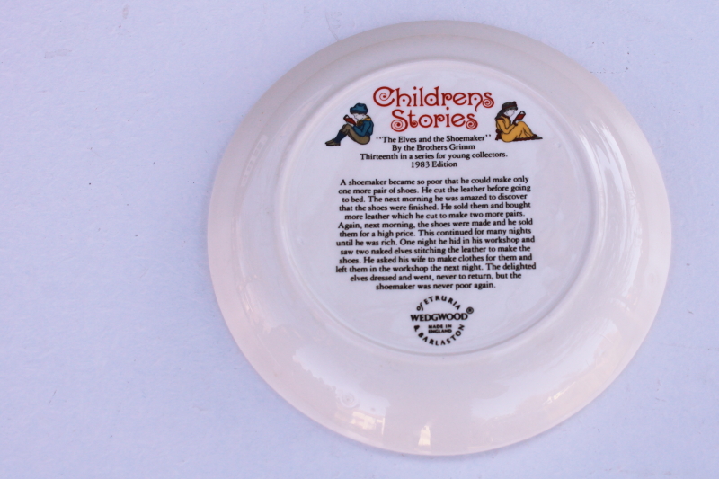 photo of vintage Wedgwood china plate childrens story fairy tale illustration Elves & the Shoemaker #3