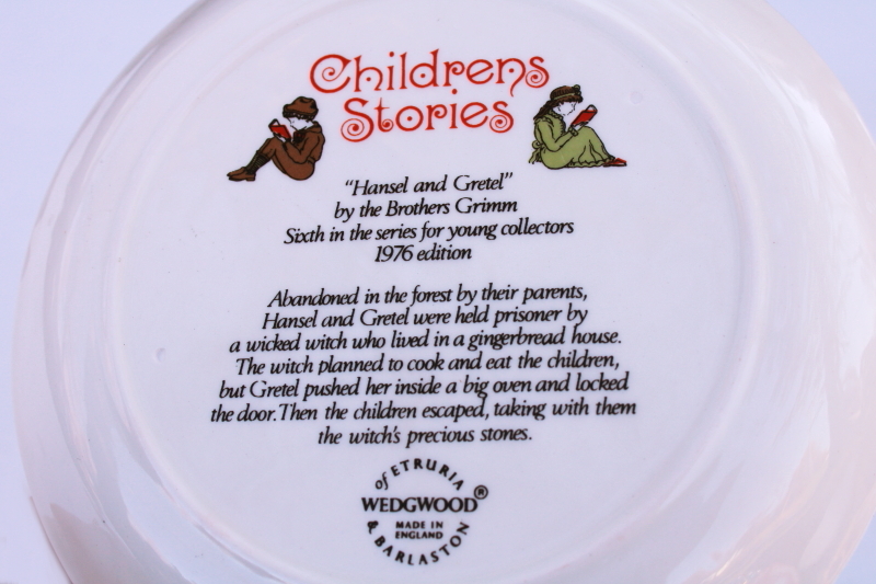 photo of vintage Wedgwood china plate childrens story fairy tale illustration Hansel & Gretel #3