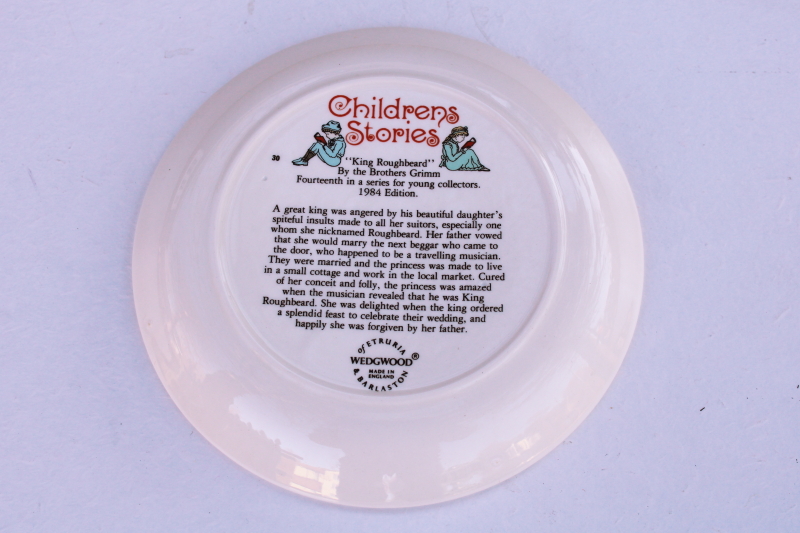 photo of vintage Wedgwood china plate childrens story fairy tale illustration King Roughbeard #3