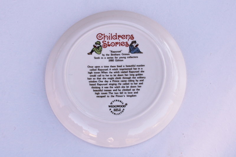 photo of vintage Wedgwood china plate childrens story fairy tale illustration Rapunzel #3