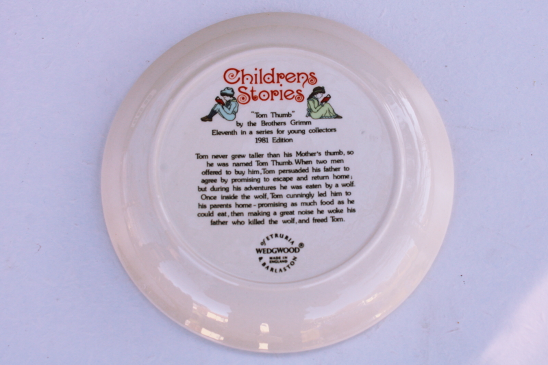 photo of vintage Wedgwood china plate childrens story fairy tale illustration Tom Thumb #3