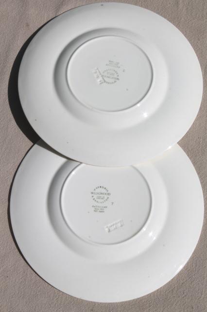 photo of vintage Wedgwood creamware ivory china bread & butter plates, Patrician embossed border  #7