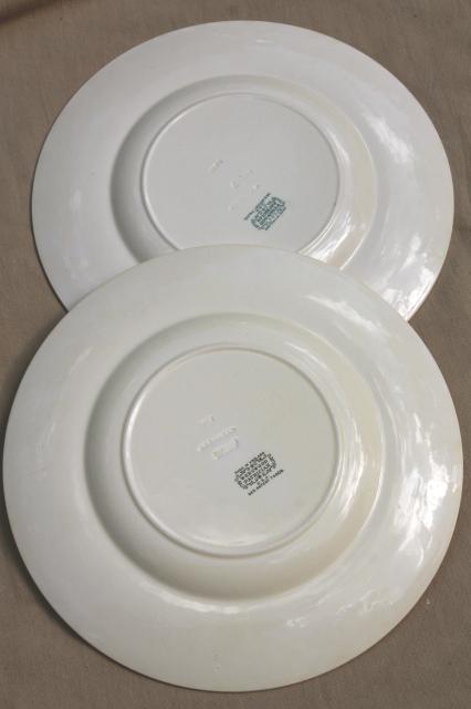 photo of vintage Wedgwood creamware ivory china dinner plates, Patrician embossed border #5