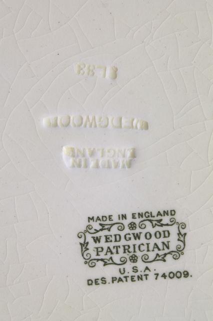 photo of vintage Wedgwood creamware ivory china dinner plates, Patrician embossed border #6
