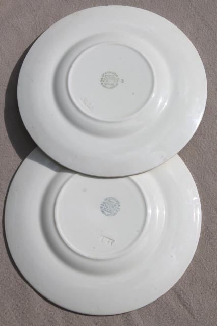 photo of vintage Wedgwood creamware ivory china salad plates, Patrician embossed border #7