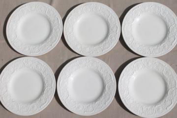 catalog photo of vintage Wedgwood creamware ivory china salad plates, Patrician embossed border