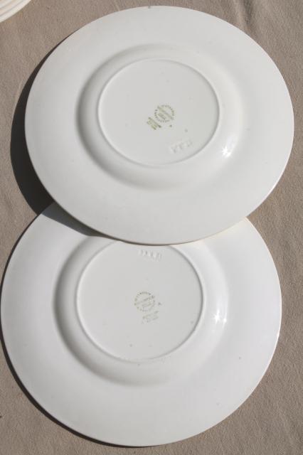 photo of vintage Wedgwood creamware ivory china salad plates, Patrician embossed border  #7