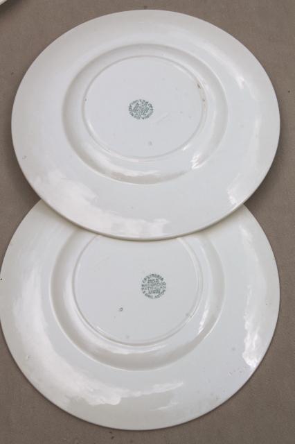 photo of vintage Wedgwood creamware ivory china salad plates, Patrician embossed border #5