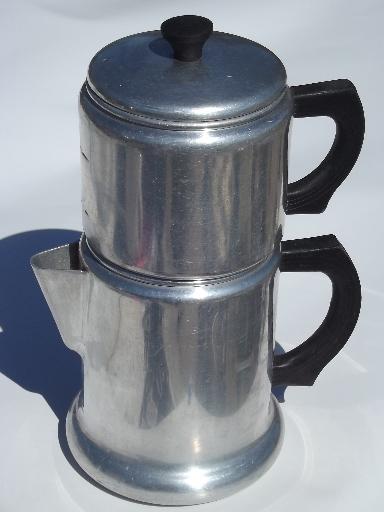 photo of vintage West Bend Kwik Drip stovetop drip-o-lator coffee maker pot #1