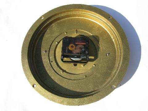 photo of vintage West Germany clock part, movement w/ metal case & glass cover #4