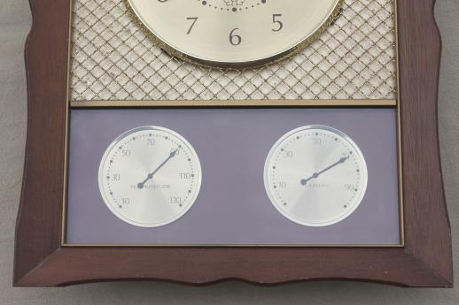 photo of vintage Westclox weather station clock, thermometer & hygrometer humidity meter  #5