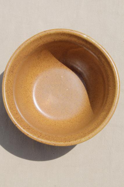 photo of vintage Western / Monmouth pottery stoneware mixing bowl, Mojave tan brown color #3