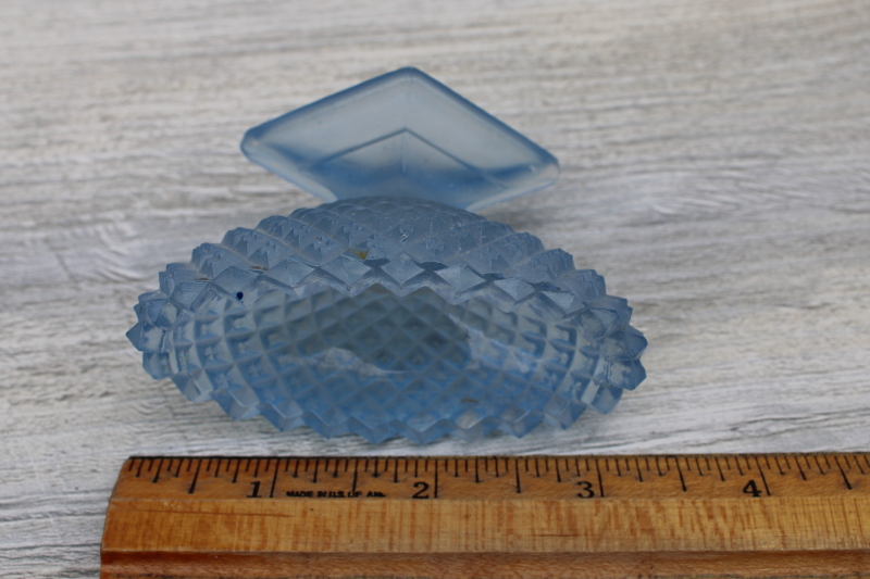 photo of vintage Westmoreland English Hobnail diamond shape salt dip footed salt cellar dish #2