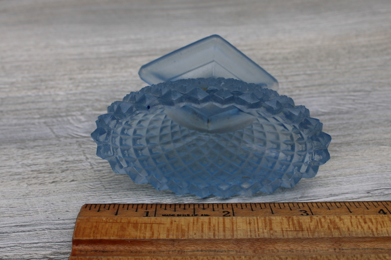 photo of vintage Westmoreland English Hobnail diamond shape salt dip footed salt cellar dish #3