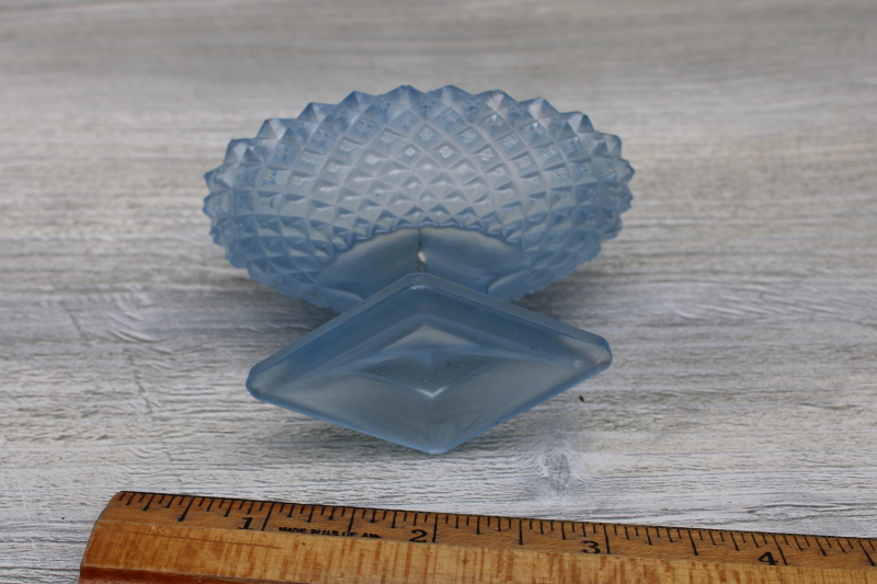 photo of vintage Westmoreland English Hobnail diamond shape salt dip footed salt cellar dish #4