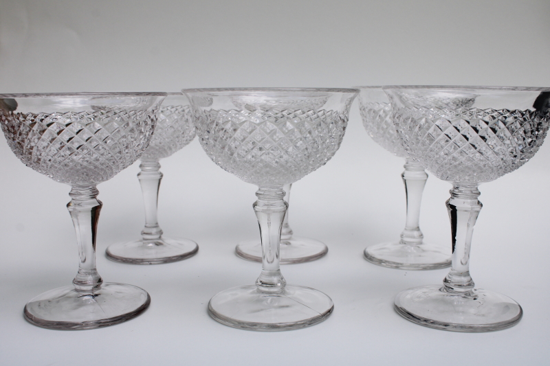 photo of vintage Westmoreland English hobnail pattern champagne or cocktail glasses #1