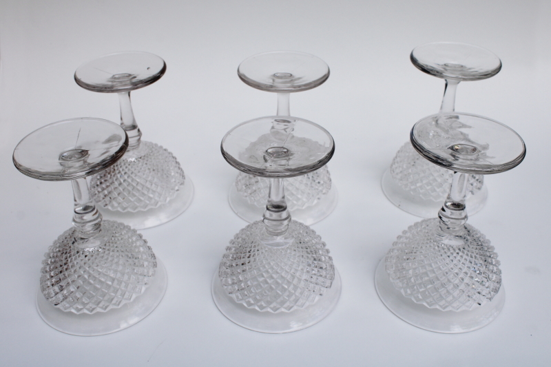 photo of vintage Westmoreland English hobnail pattern champagne or cocktail glasses #4