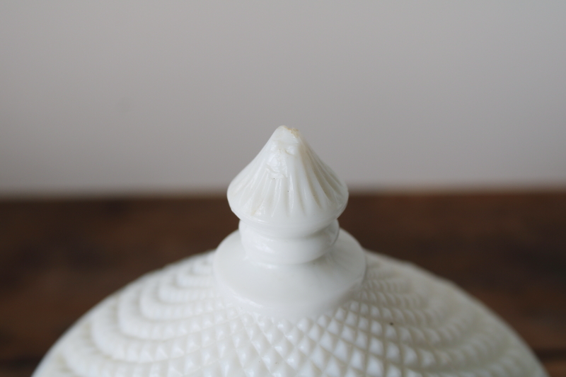photo of vintage Westmoreland English hobnail pattern milk glass candy dish w/ lid  #2