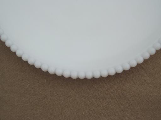 photo of vintage Westmoreland beaded edge  milk glass plates, 8 salad or cake plates #5