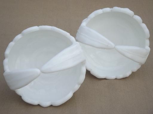 photo of vintage Westmoreland dogwood flower milk glass basket candy dishes  #5