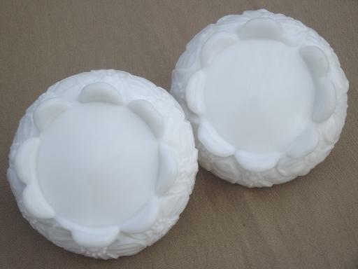 photo of vintage Westmoreland dogwood flower milk glass basket candy dishes  #6