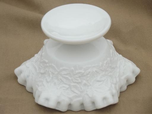 photo of vintage Westmoreland milk glass maple leaf footed bowl candy dish #5