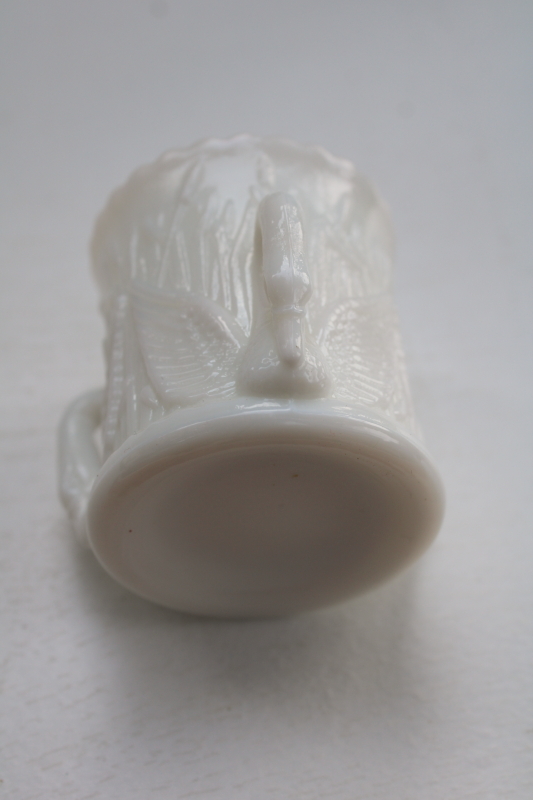 photo of vintage Westmoreland milk glass swans pattern match vase or toothpick holder  #3