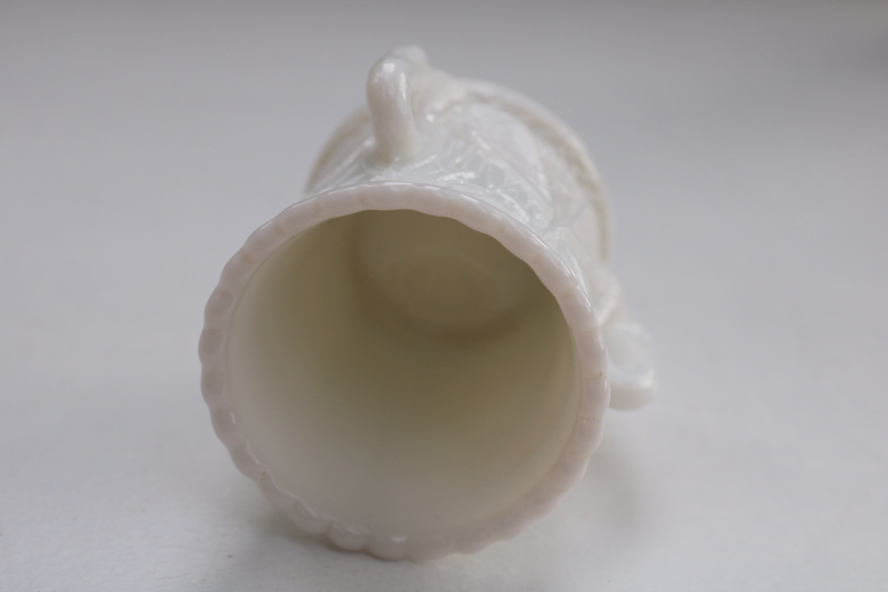 photo of vintage Westmoreland milk glass swans pattern match vase or toothpick holder  #4
