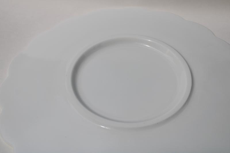 photo of vintage Westmoreland paneled grape pattern milk glass cake plate low footed tray #4