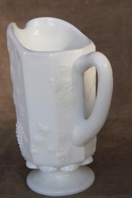 photo of vintage Westmoreland paneled grape pattern milk glass pitcher #2