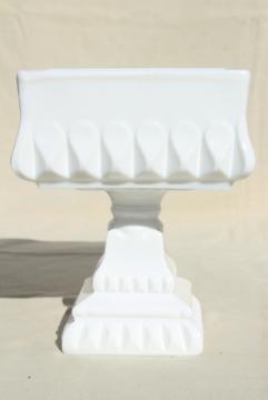 catalog photo of vintage Westmoreland wedding box, milk glass candy dish square pedestal bowl