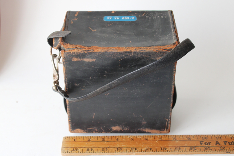 photo of vintage Weston ammeter model 433 black bakelite electrical gauge test equipment in original leather case  #2