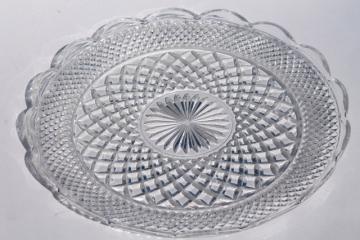 catalog photo of vintage Wexford Anchor Hocking glass torte cake plate, large round platter or tray