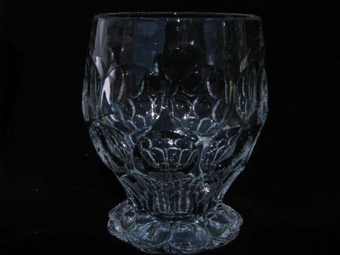 photo of vintage Whirlpool / Provincial pattern glass footed glasses tumblers, Heisey mark #2