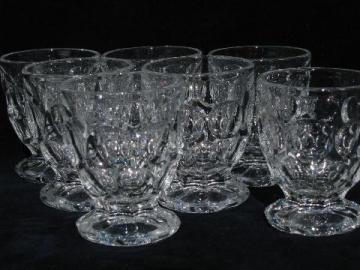 catalog photo of vintage Whirlpool / Provincial pattern glass footed juice glasses, Heisey mark