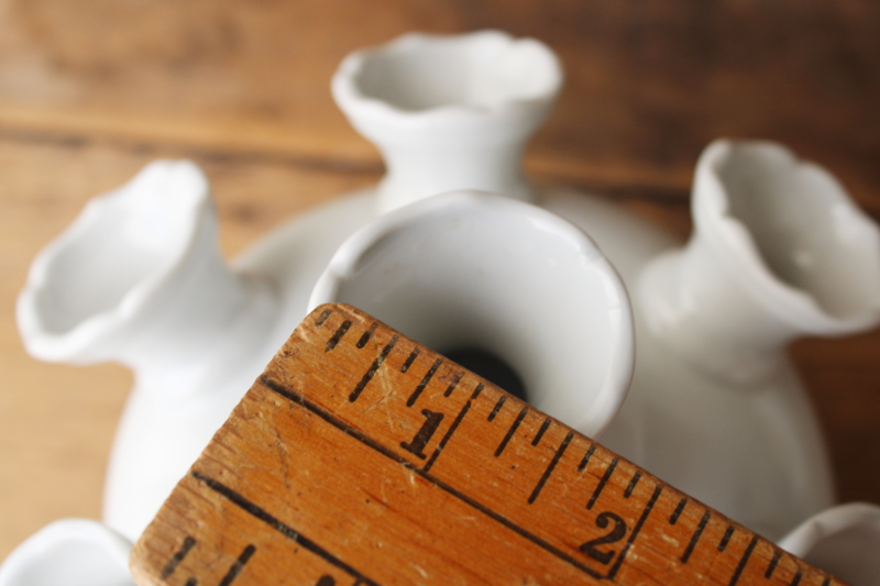 photo of vintage Williamsburg meadow flower pure white porcelain tulip vase, Andrea by Sadek china  #5