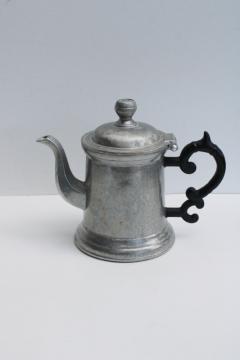 catalog photo of vintage Wilton Armetale coffee pot Golden Plough Tavern reproduction antique pewter 