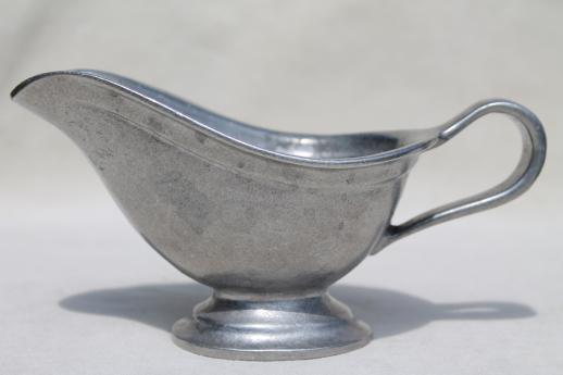 photo of vintage Wilton Armetale marked RWP pewter gravy boat or sauce pitcher #1