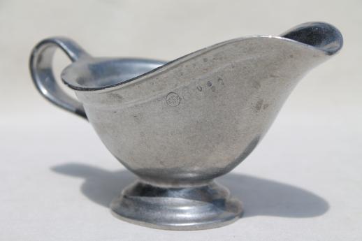 photo of vintage Wilton Armetale marked RWP pewter gravy boat or sauce pitcher #2