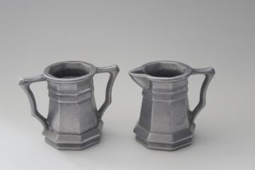 catalog photo of vintage Wilton Armetale pewter cream & sugar set, traditional colonial style