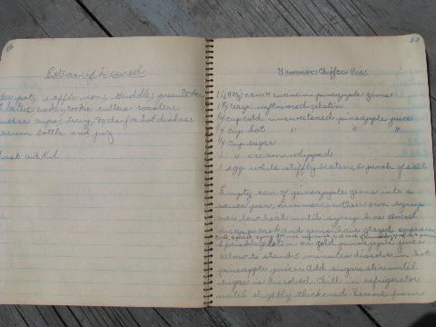 photo of vintage Wisconsin farm kitchen notebook full of handwritten recipes #4