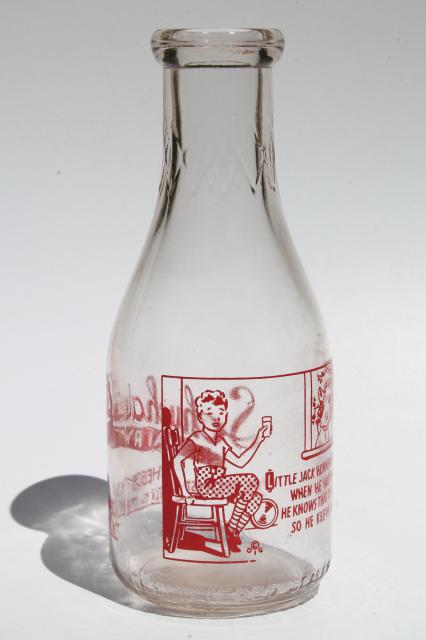 photo of vintage Wisconsin milk bottle - freshest milk is the best, Schuchardt's dairy Sheboygan #3