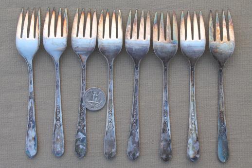 photo of vintage Wm Rogers silver plate flatware Priscilla Lady Ann fruit pattern silverplate #9